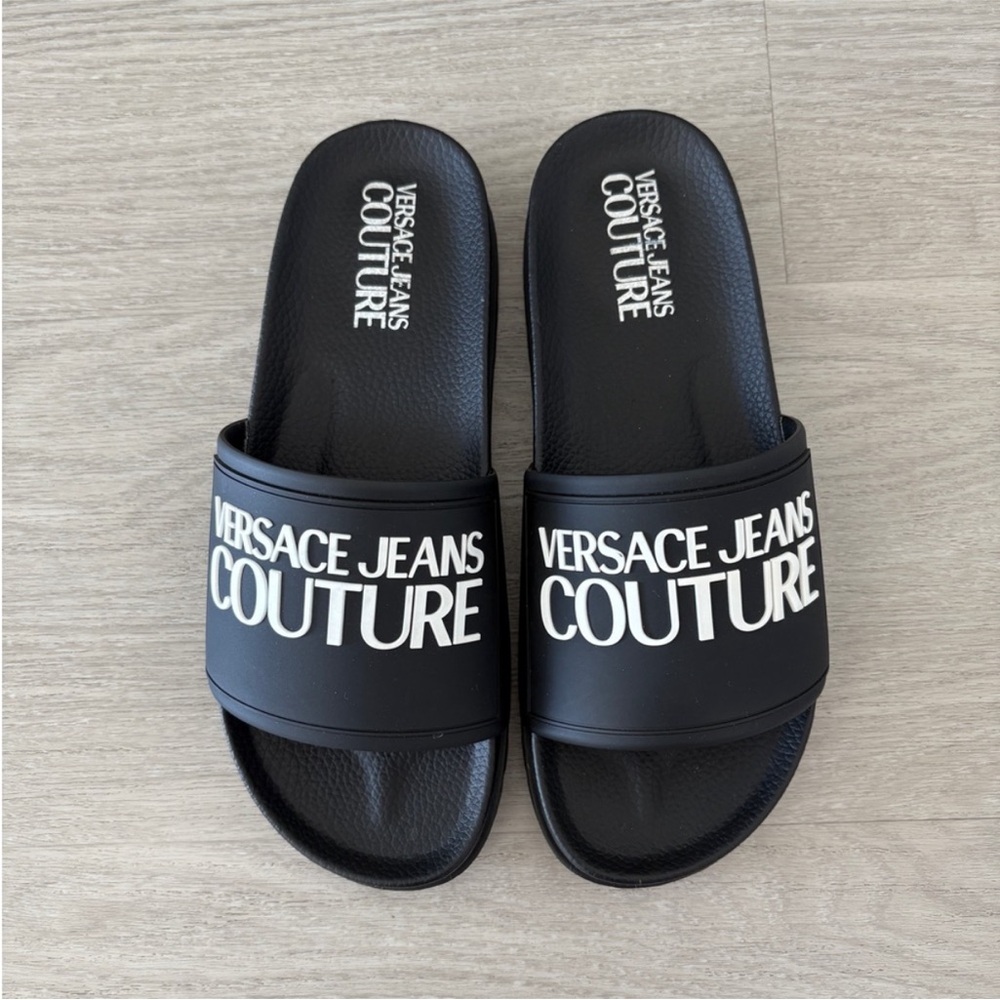 Versace Black Slide Sandals